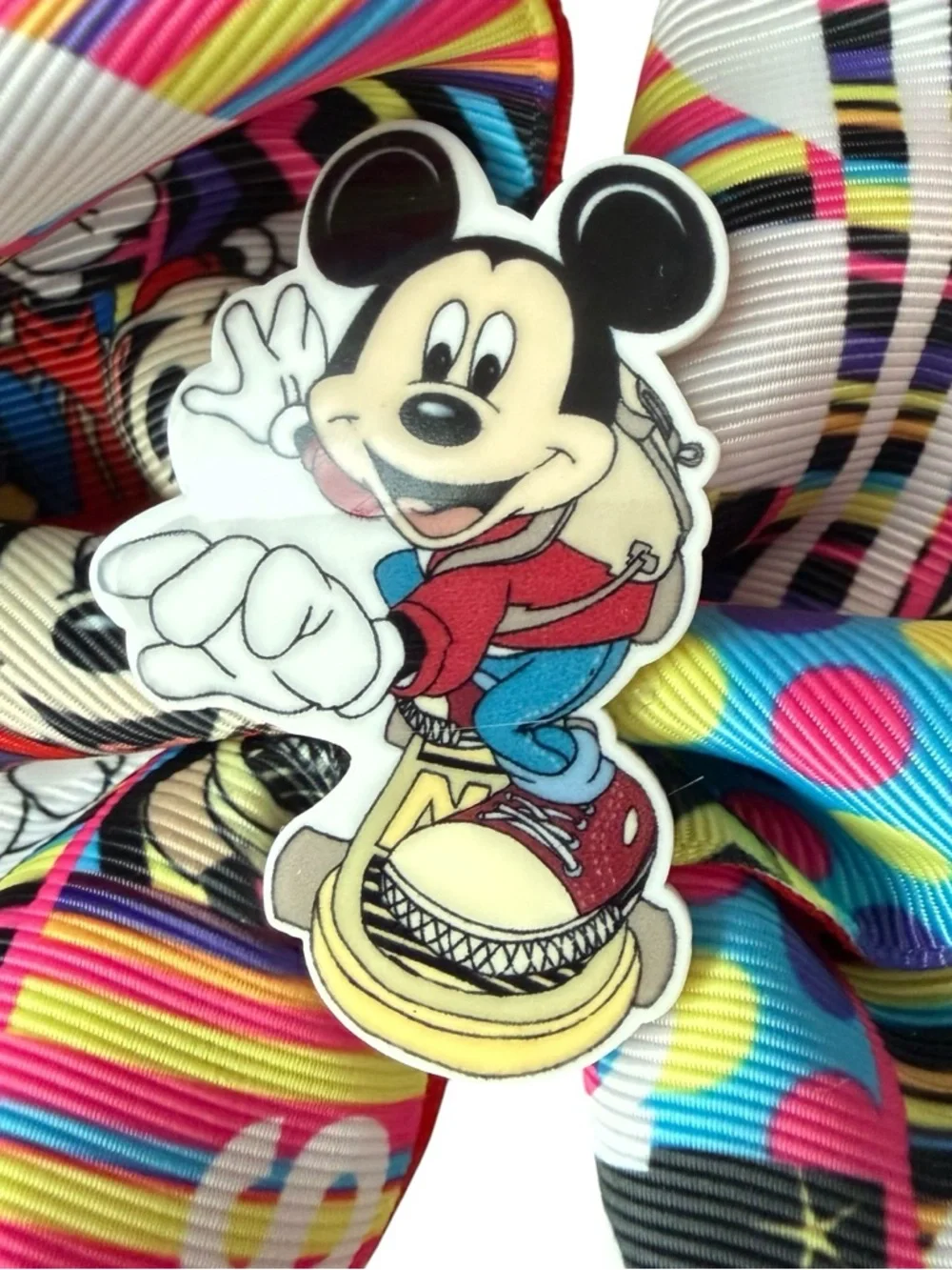 6” Hair Bow set Boutique Mickey‎ Addidas & Rainbow Disney Inspired